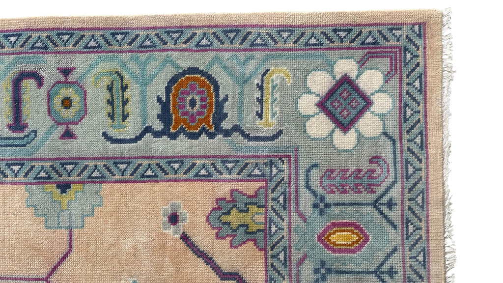 Agra Traditional Oushak Hand Knotted Wool Rug Beige