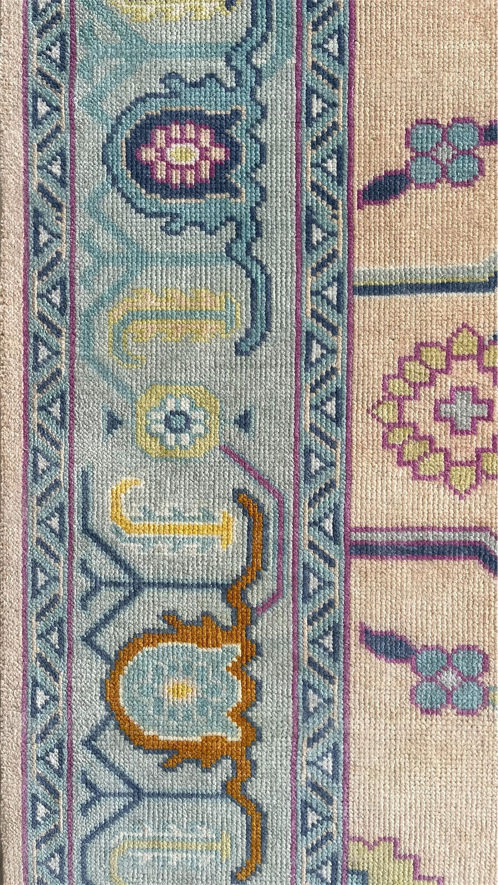 Agra Traditional Oushak Hand Knotted Wool Rug Beige