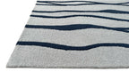 Allover Wave Pattern Wool Rug Grey