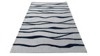 Allover Wave Pattern Wool Rug Grey