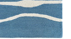 Allover Wave Pattern Wool Rug Light Blue