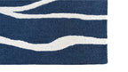 Allover Wave Pattern Wool Rug Navy Blue