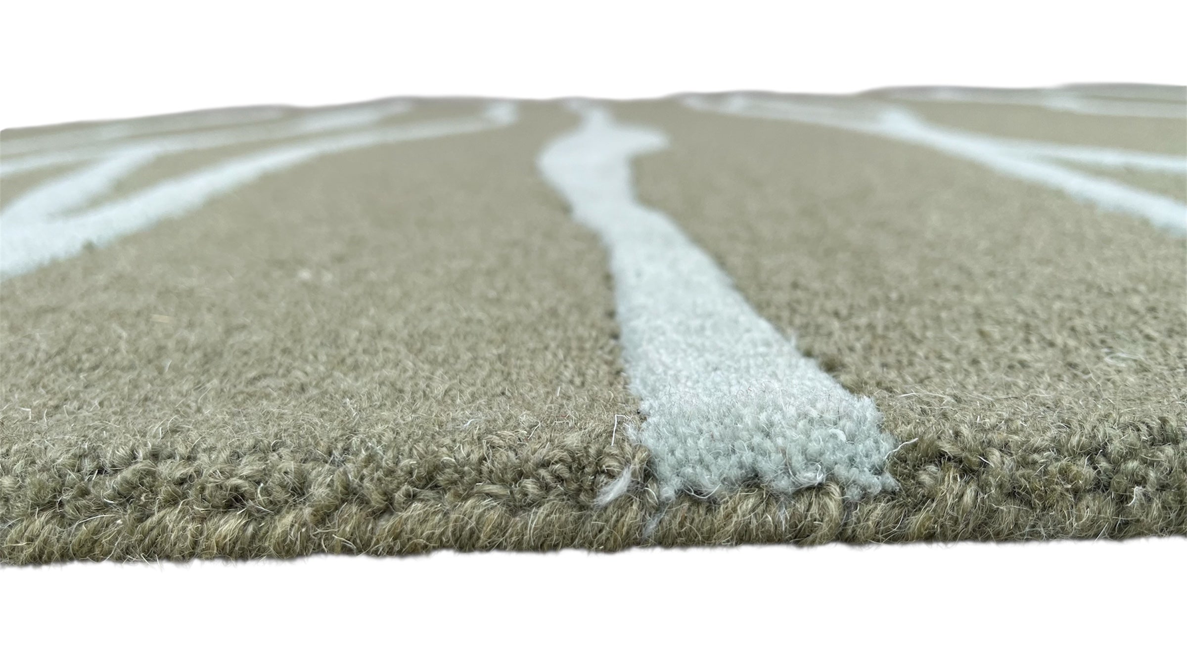 Allover Wave Pattern Wool Rug Oakmoss Green