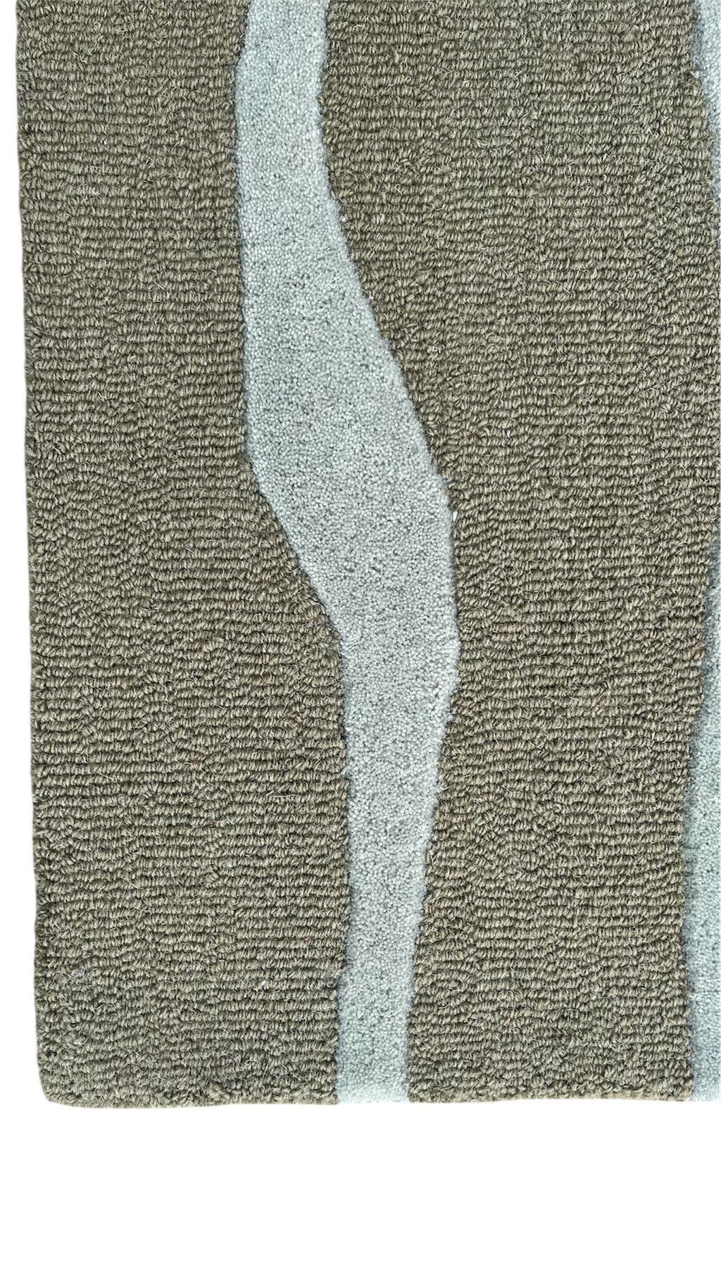 Allover Wave Pattern Wool Rug Oakmoss Green