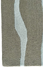Allover Wave Pattern Wool Rug Oakmoss Green