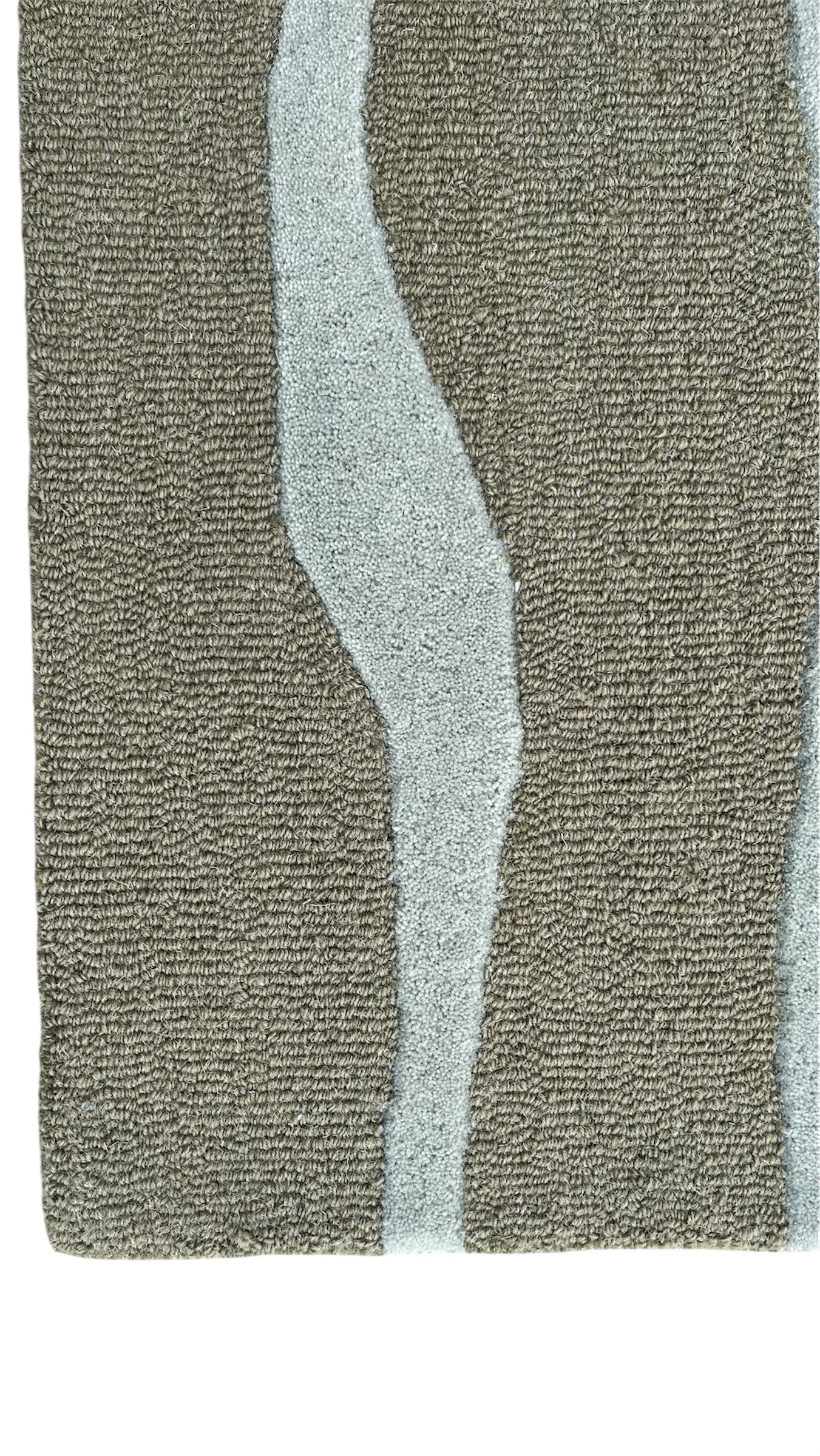 Allover Wave Pattern Wool Rug Oakmoss Green