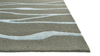 Allover Wave Pattern Wool Rug Oakmoss Green