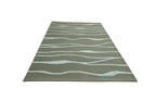 Allover Wave Pattern Wool Rug Oakmoss Green