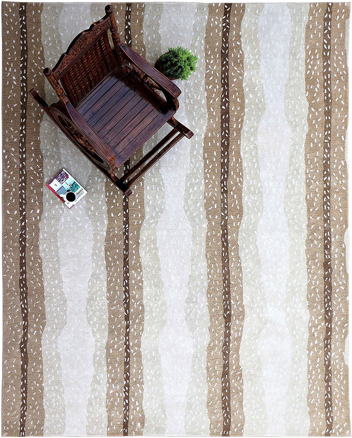 Antelope Hand Tufted Wool Area Rug Beige