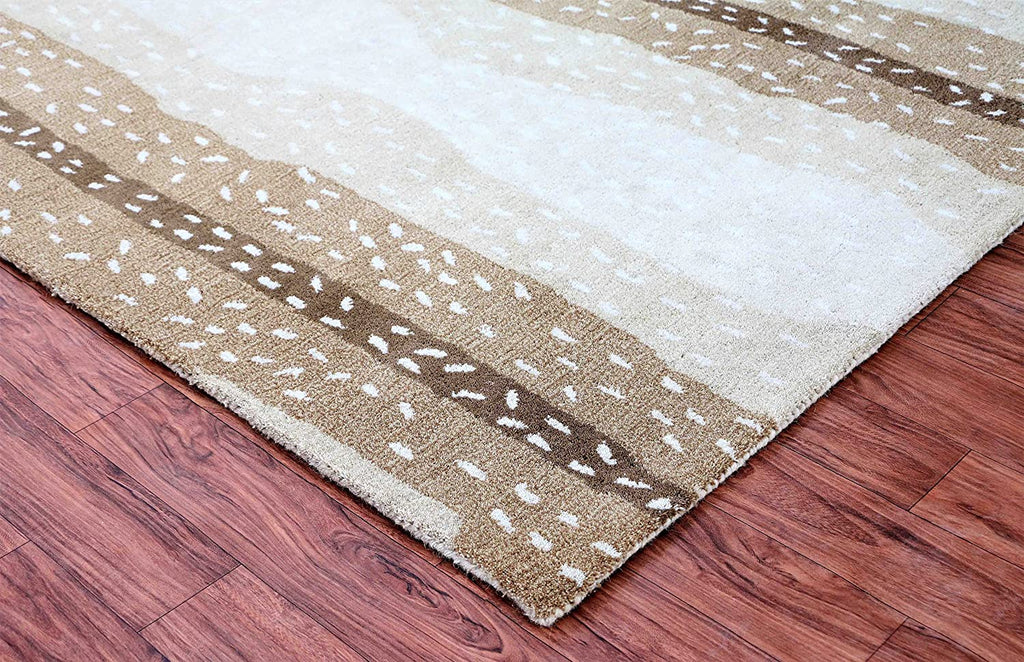 Antelope Hand Tufted Wool Area Rug Beige