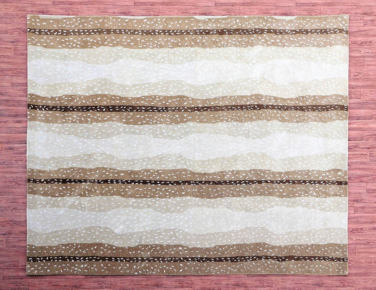 Antelope Hand Tufted Wool Area Rug Beige