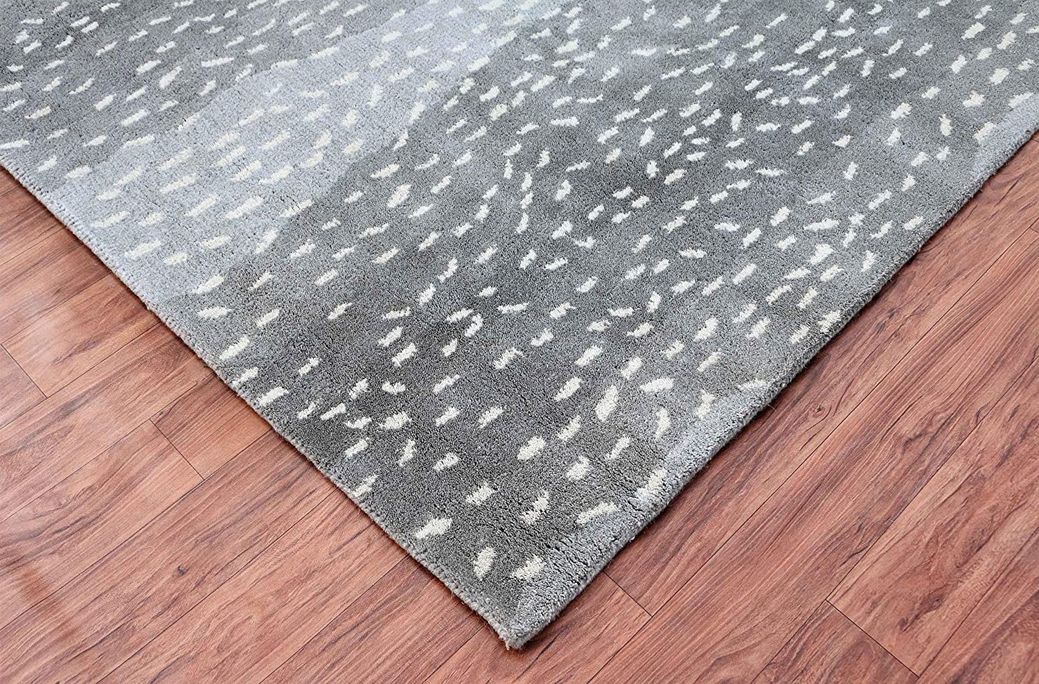 Antelope Hand Tufted Wool Area Rug Grey