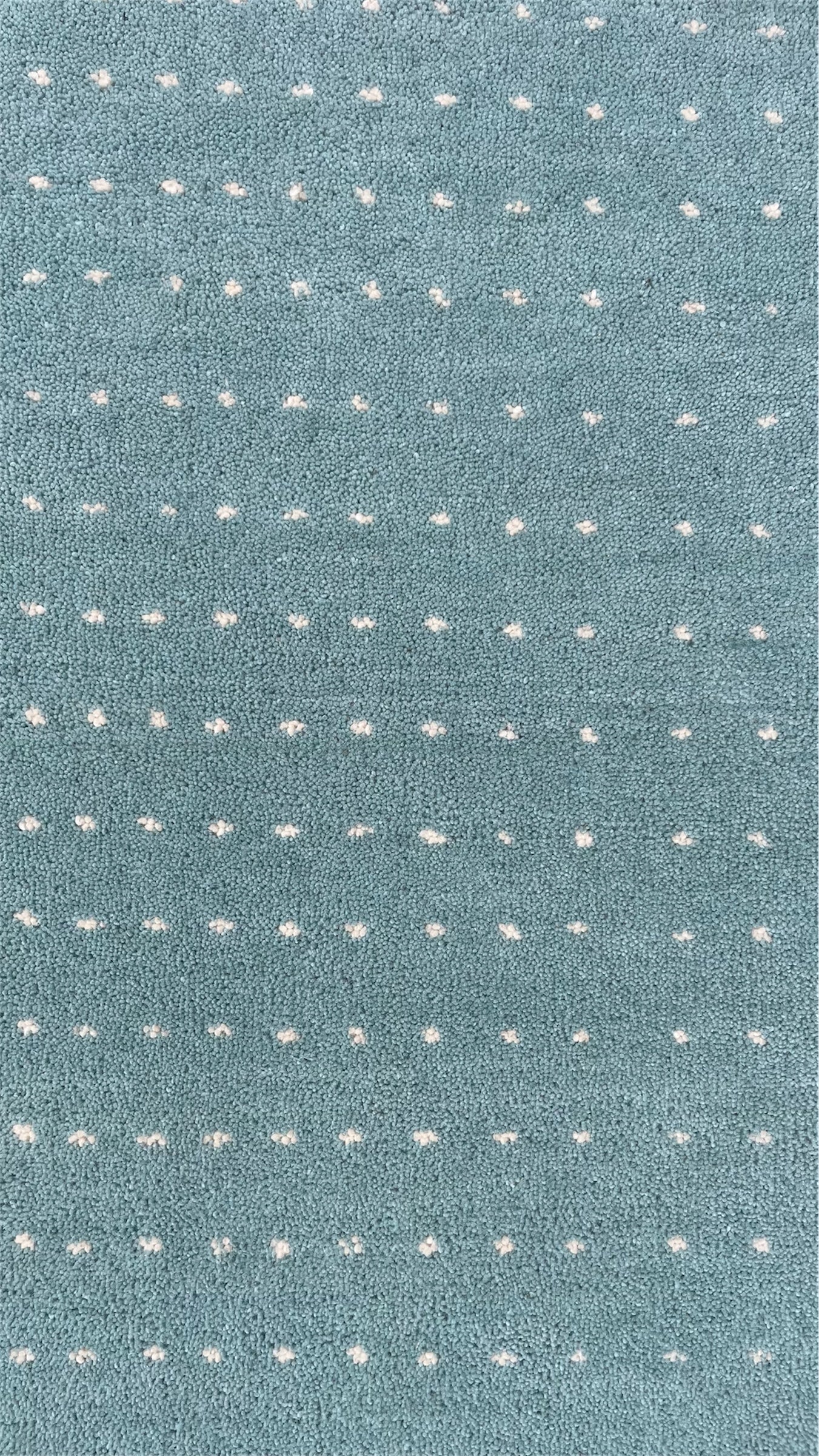 Aqua Graduated Polka Dot Hand Tufted Wool Rug