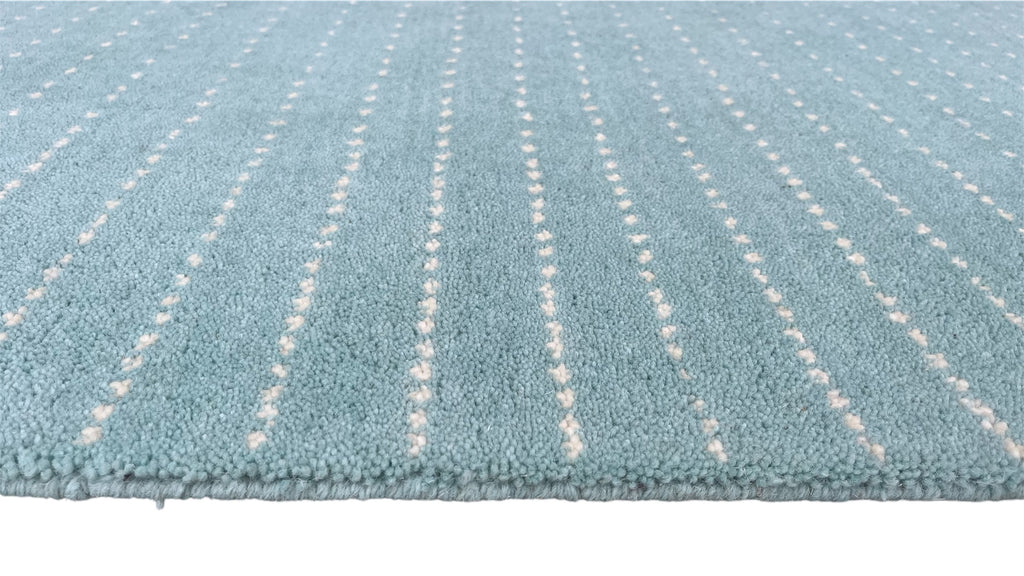 Aqua Graduated Polka Dot Hand Tufted Wool Rug