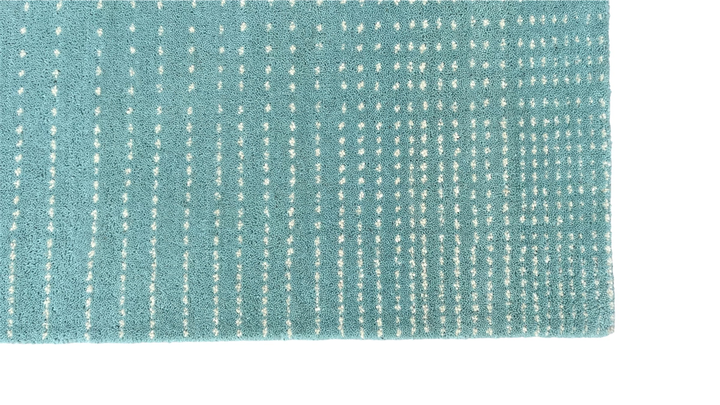 Aqua Graduated Polka Dot Hand Tufted Wool Rug