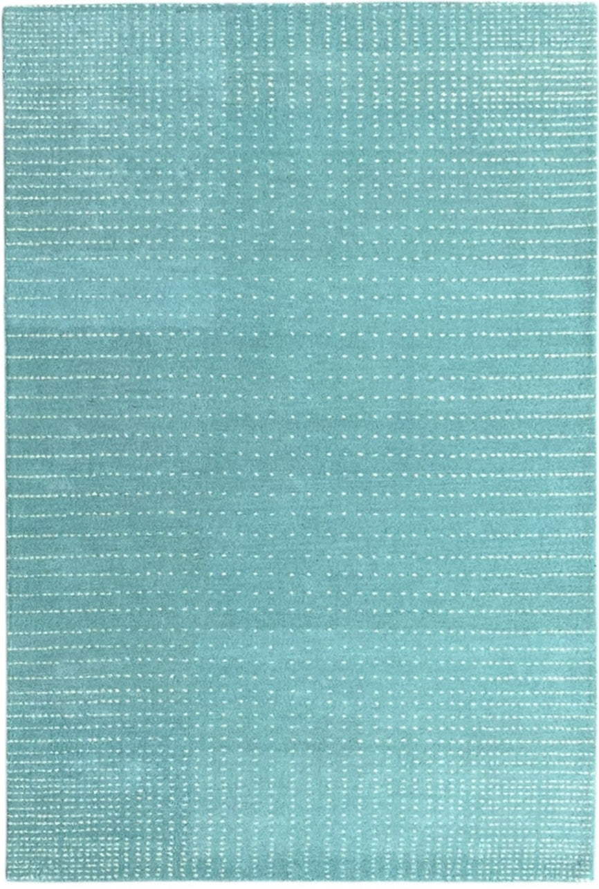 Aqua Graduated Polka Dot Hand Tufted Wool Rug