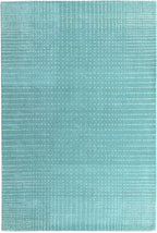 Aqua Graduated Polka Dot Hand Tufted Wool Rug