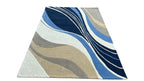 Aurora Abstract Swirl Hand Tufted Wool Rug Blue
