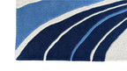 Aurora Abstract Swirl Hand Tufted Wool Rug Blue