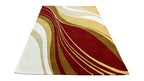 Aurora Abstract Swirl Hand Tufted Wool Rug Red