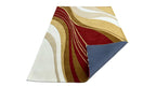Aurora Abstract Swirl Hand Tufted Wool Rug Red