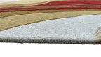 Aurora Abstract Swirl Hand Tufted Wool Rug Red