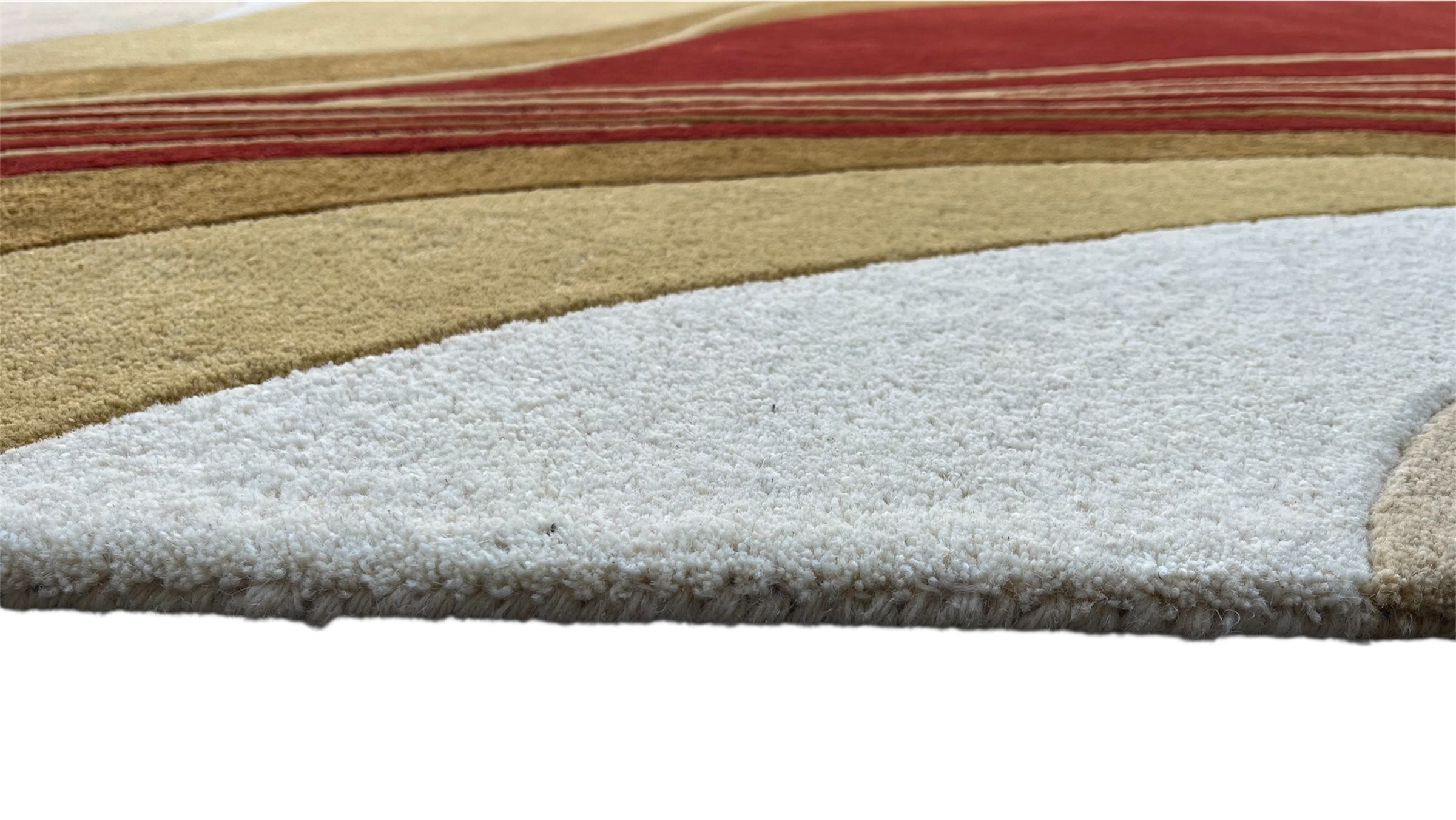 Aurora Abstract Swirl Hand Tufted Wool Rug Red