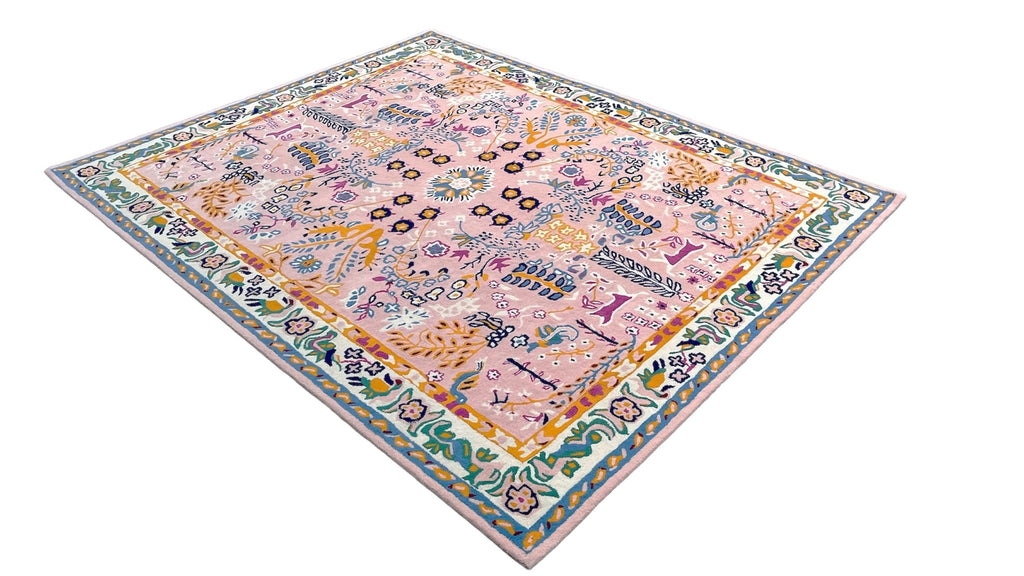 Avery Floral Hand Tufted Wool Rug Pink