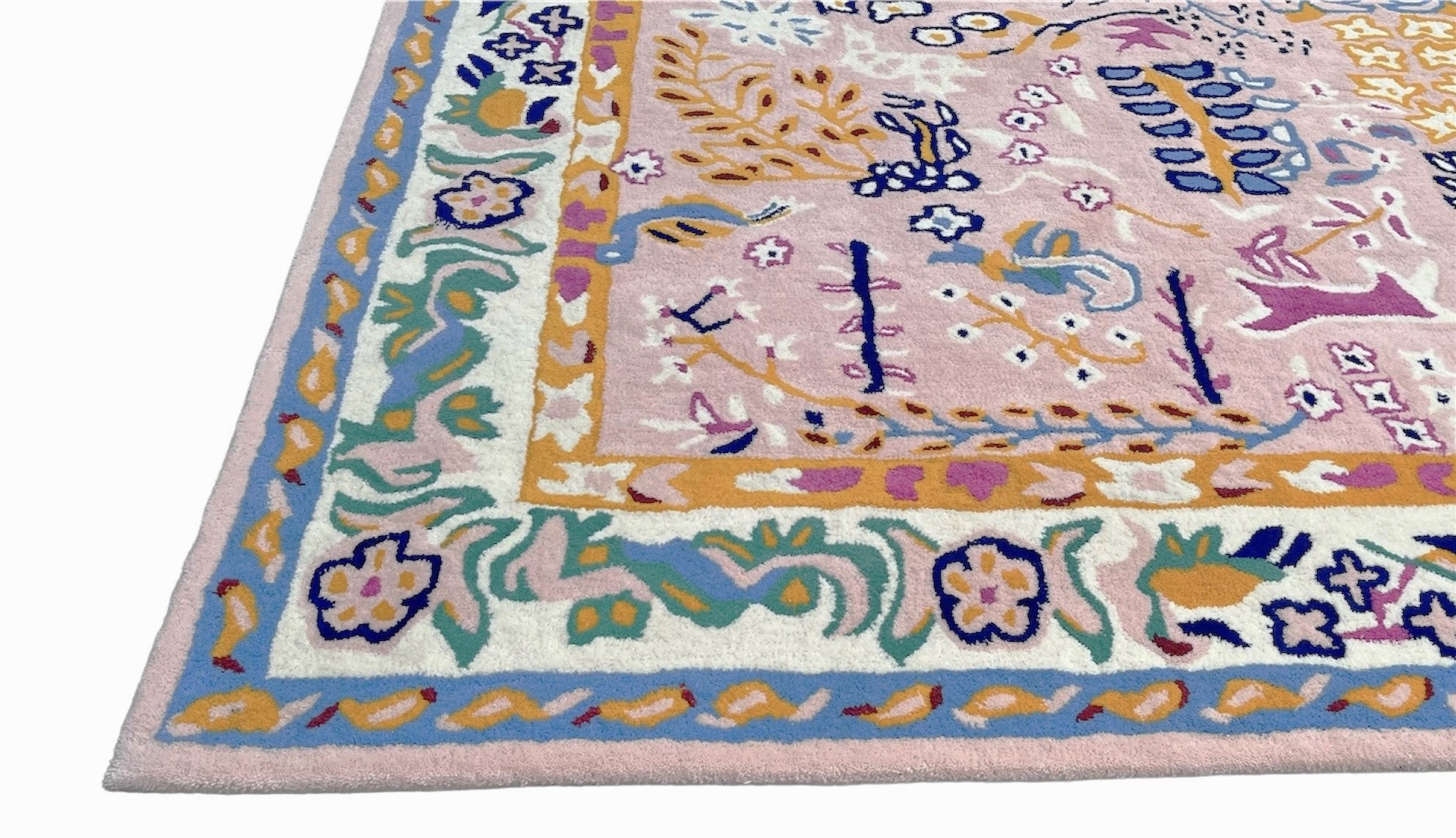 Avery Floral Hand Tufted Wool Rug Pink