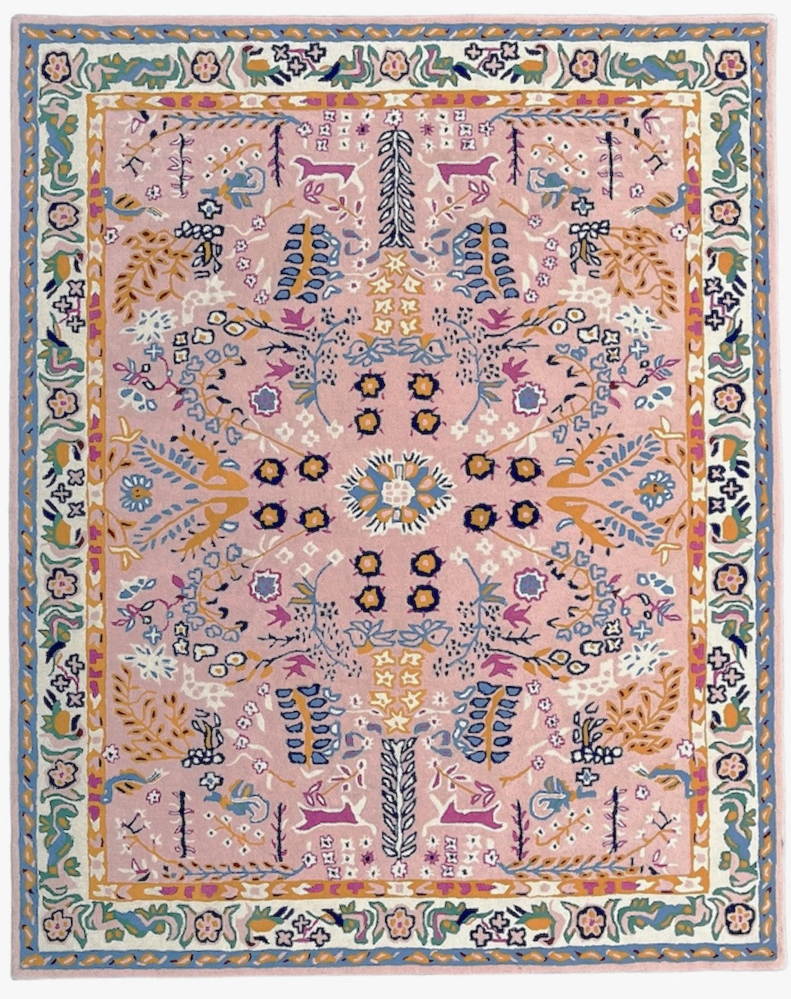Avery Floral Hand Tufted Wool Rug Pink