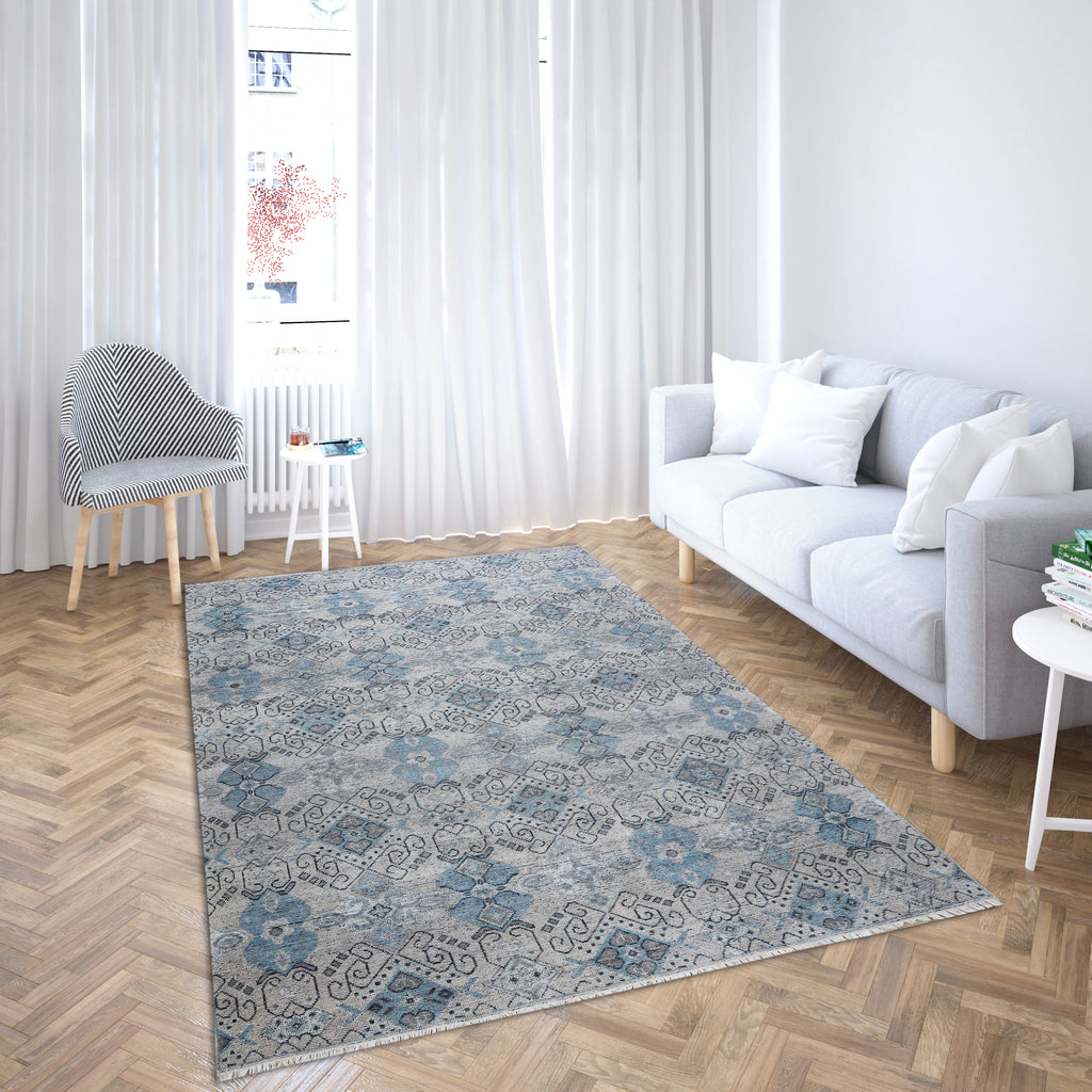 Baatha Hand Knotted Wool Rug Beige