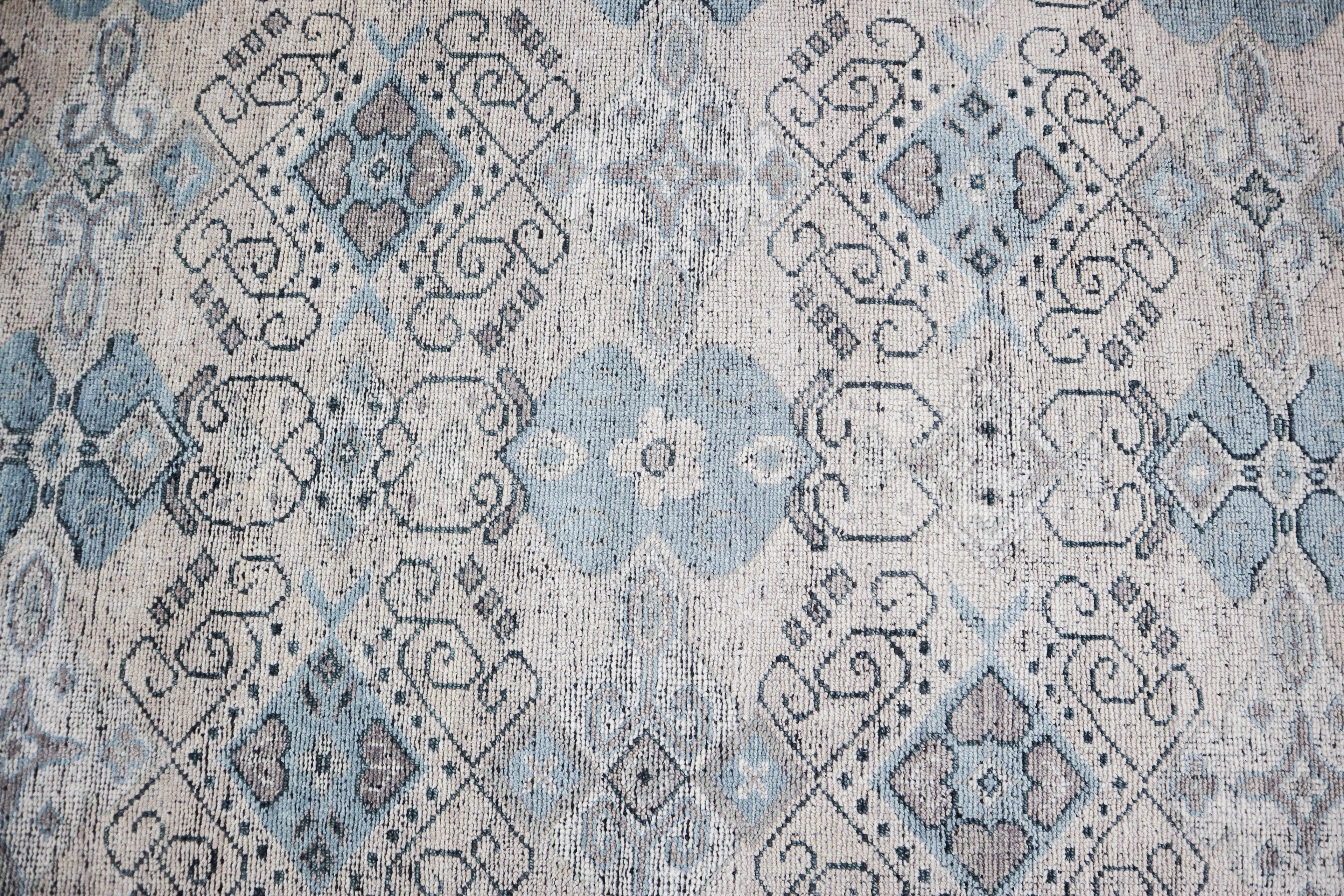 Baatha Hand Knotted Wool Rug Beige