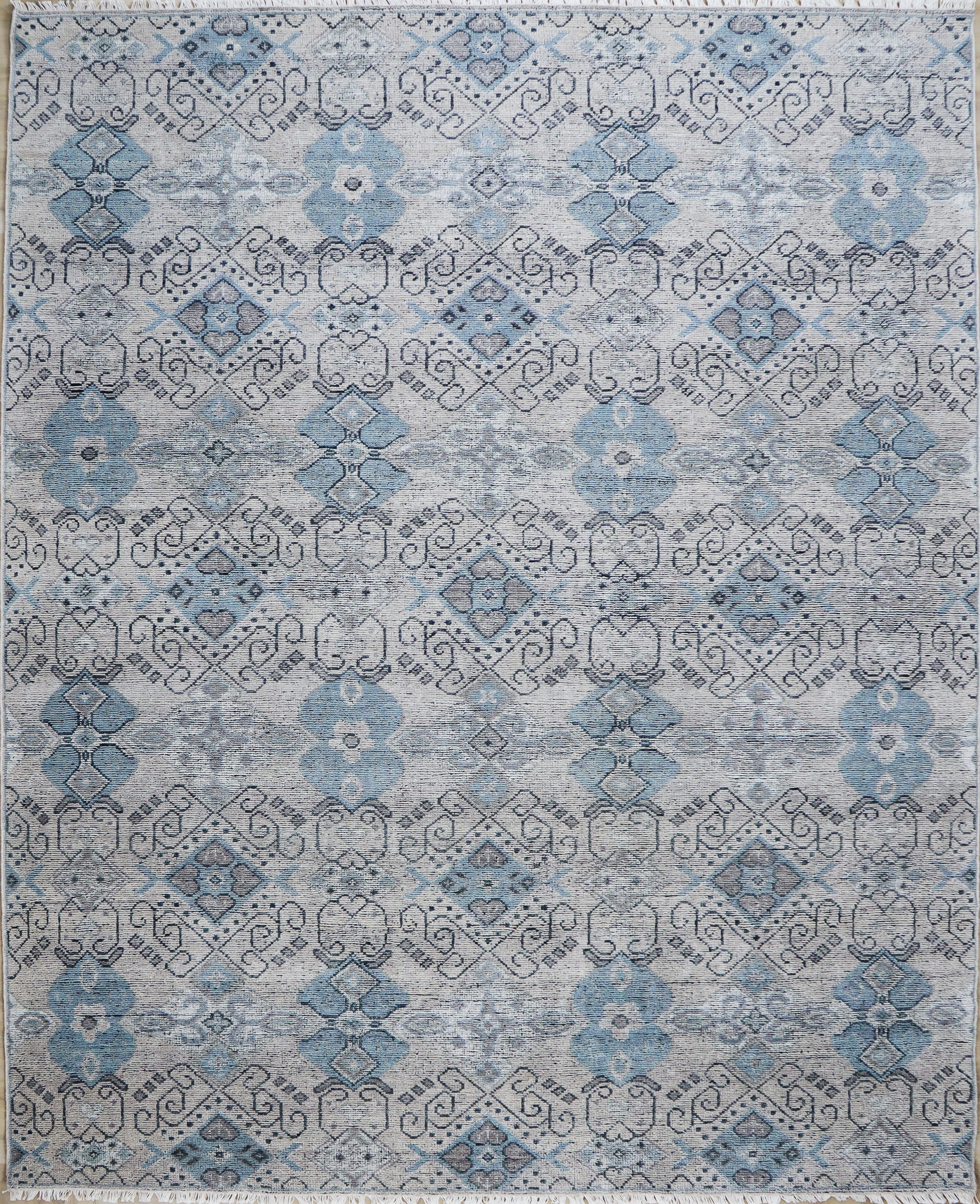 Baatha Hand Knotted Wool Rug Beige