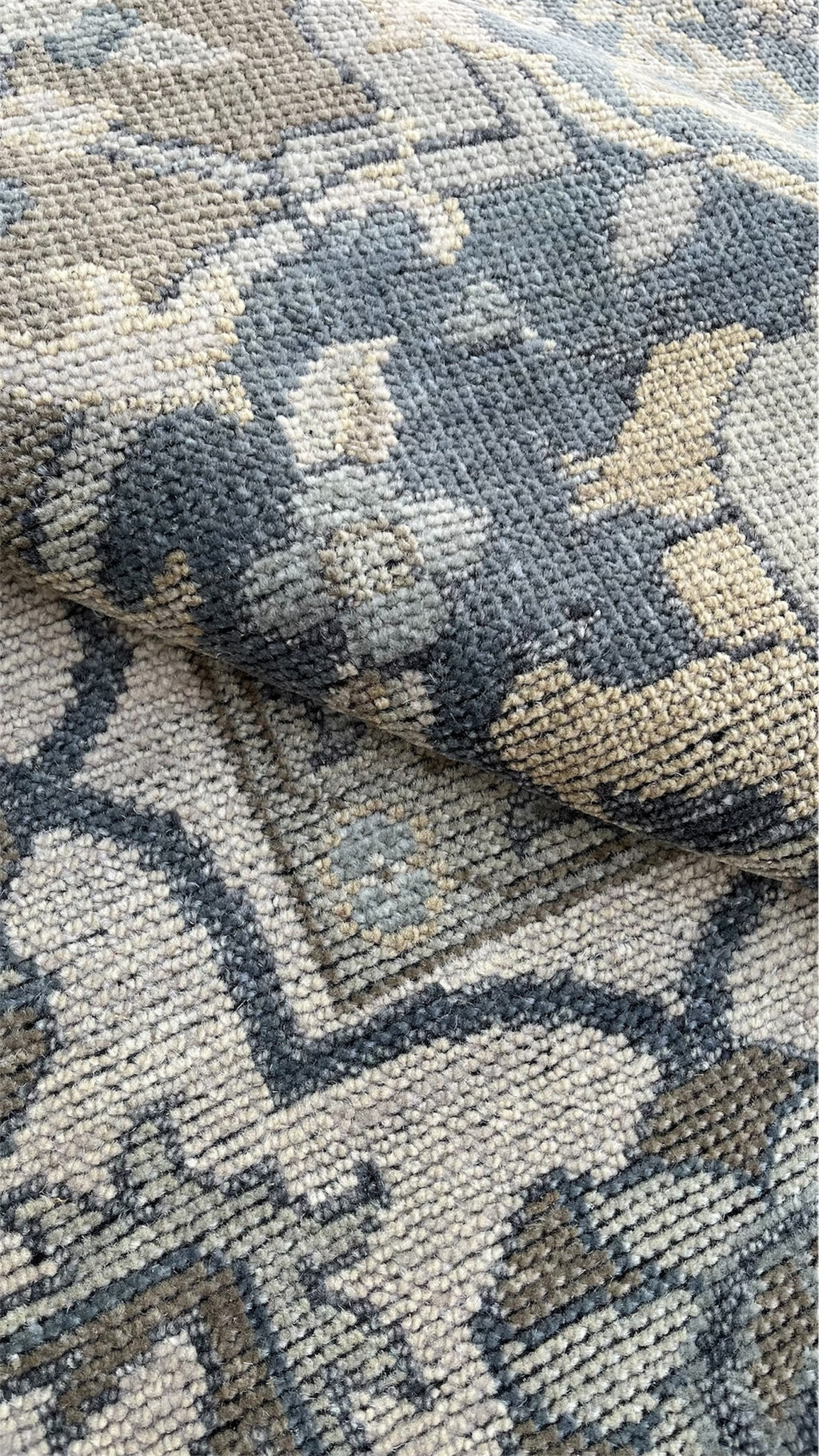 Beena Hand Knotted Wool Rug Dark Teal Grey