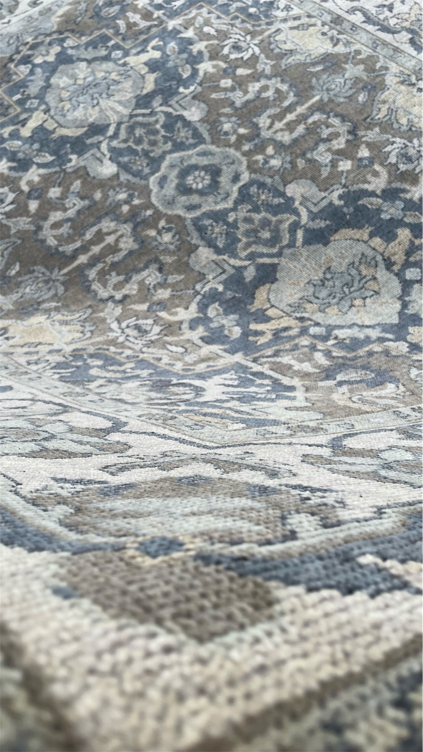 Beena Hand Knotted Wool Rug Dark Teal Grey