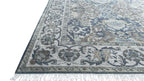 Beena Hand Knotted Wool Rug Dark Teal Grey