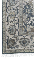 Beena Hand Knotted Wool Rug Dark Teal Grey