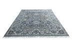 Beena Hand Knotted Wool Rug Dark Teal Grey