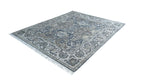 Beena Hand Knotted Wool Rug Dark Teal Grey