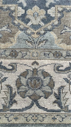 Beena Hand Knotted Wool Rug Dark Teal Grey
