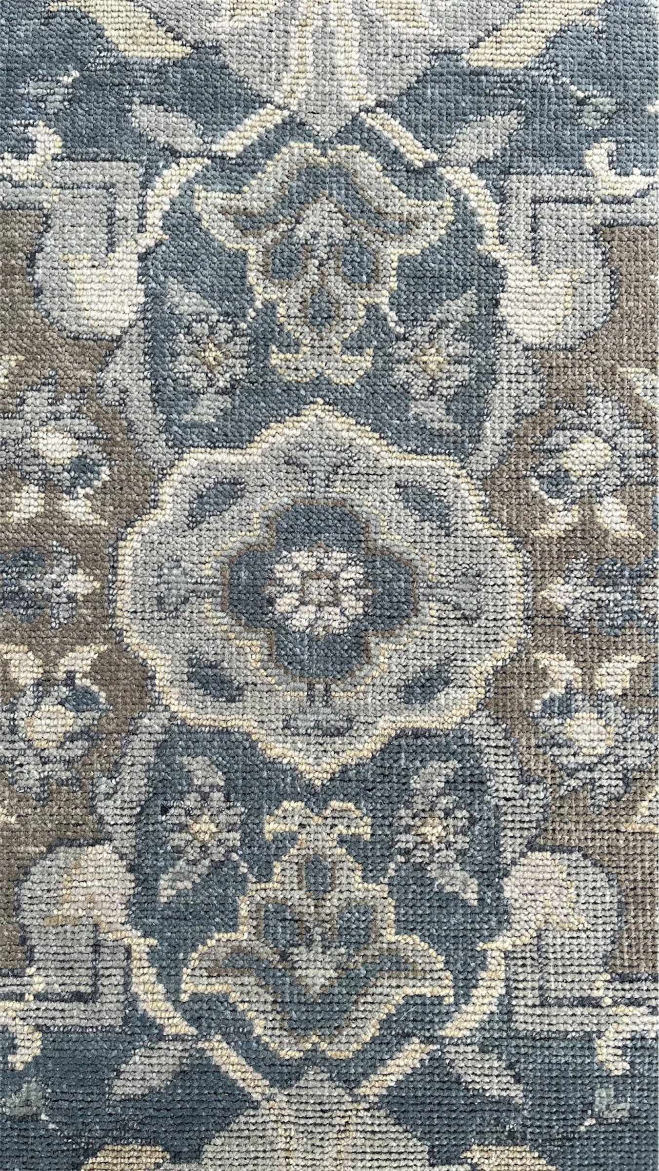 Beena Hand Knotted Wool Rug Dark Teal Grey