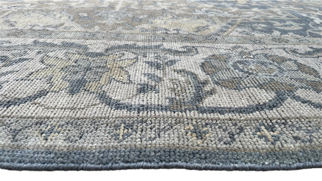 Beena Hand Knotted Wool Rug Dark Teal Grey