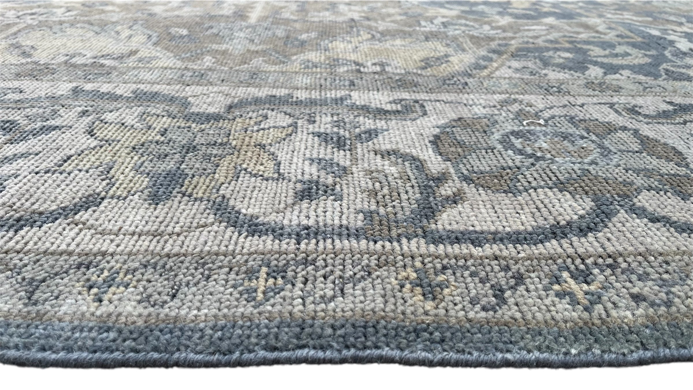 Beena Hand Knotted Wool Rug Dark Teal Grey
