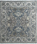 Beena Hand Knotted Wool Rug Dark Teal Grey