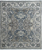 Beena Hand Knotted Wool Rug Dark Teal Grey