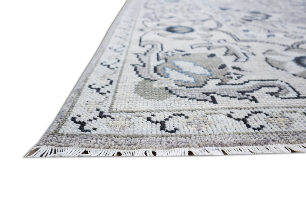 Beena Hand Knotted Wool Rug Grey