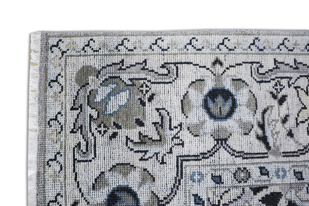 Beena Hand Knotted Wool Rug Grey