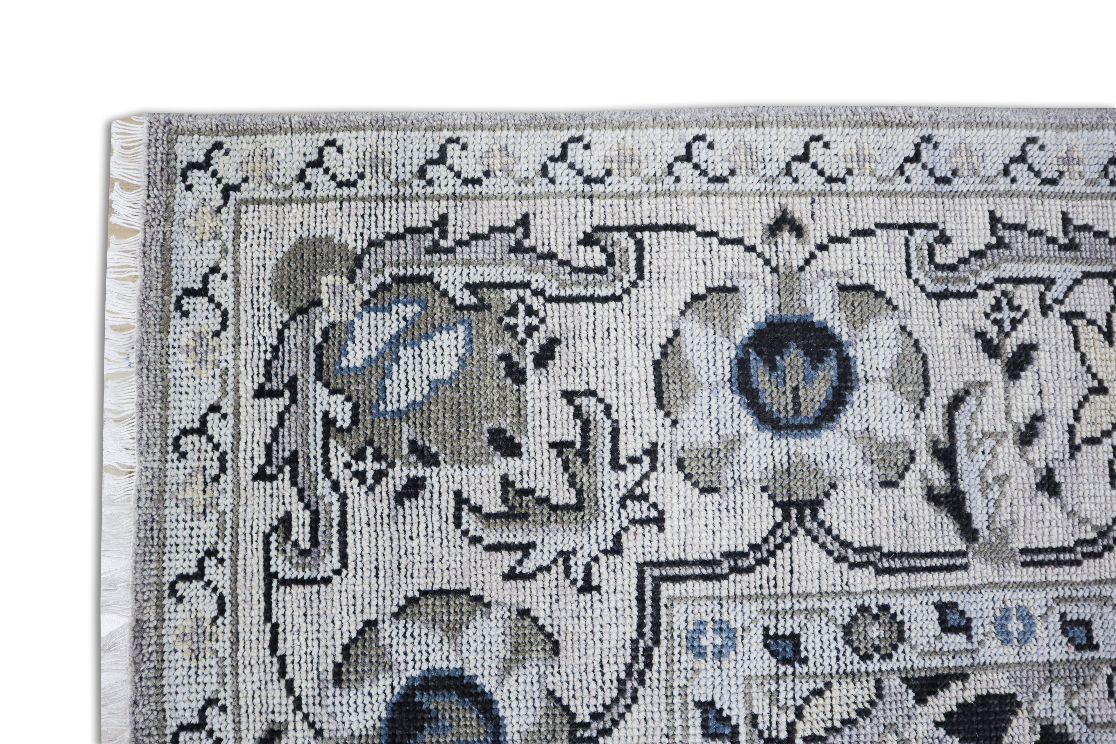 Beena Hand Knotted Wool Rug Grey
