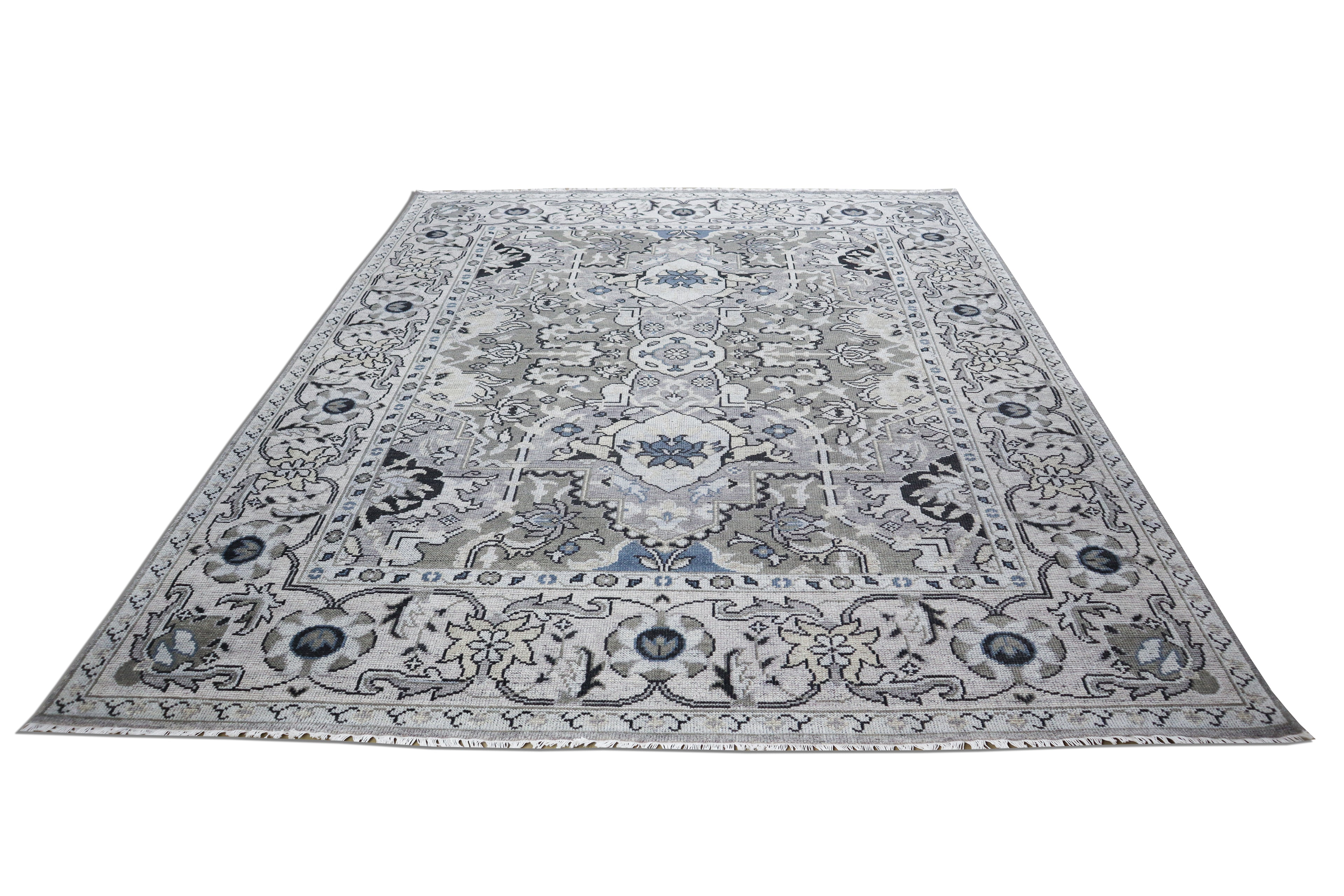 Beena Hand Knotted Wool Rug Grey