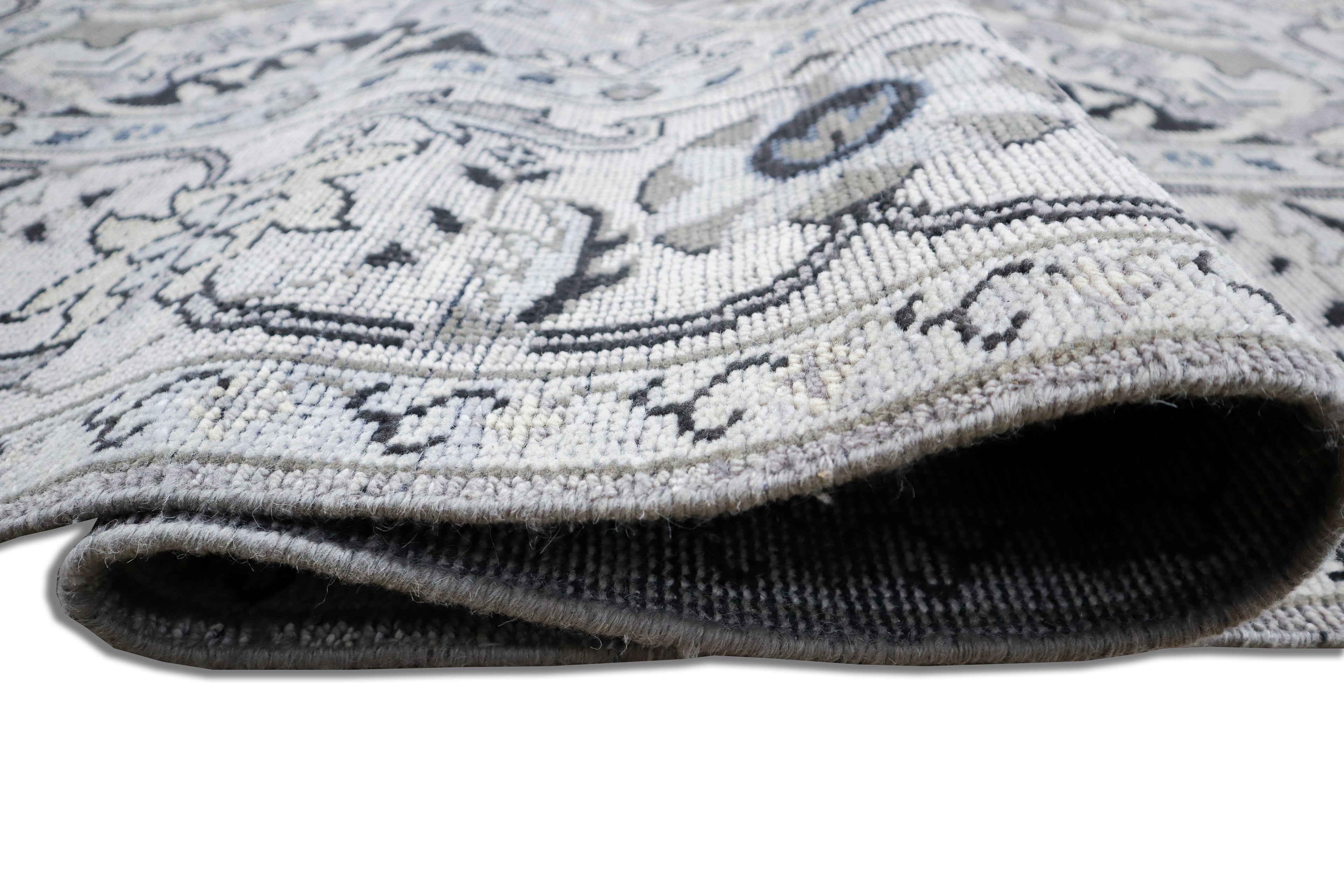 Beena Hand Knotted Wool Rug Grey